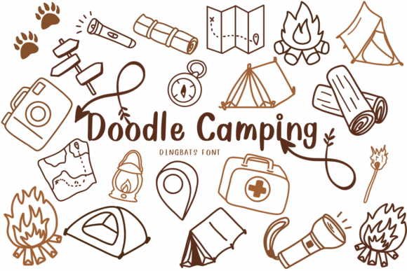 Doodle Camping: A Rustic Typeface for Outdoor-Themed Crafts