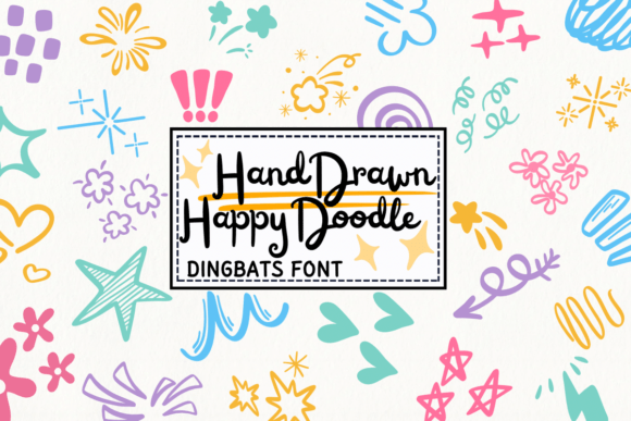 Hand Drawn Happy Doodle: A Playful Dingbats Font for Engaging Campaigns