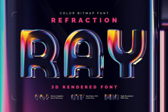Refraction Ray: A Creative Color Font for Editorial Design